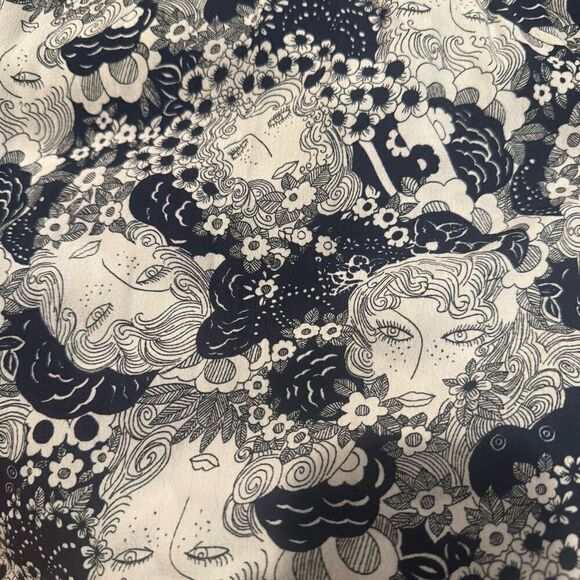 Anthropologie 34 of 52 Conversations Colloquial Shirt Dress Size 12 Floral Face - Picture 6 of 9